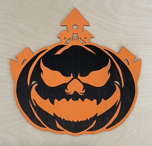 Wall Art - Halloween / SH-HWA-53: Scary Pumpkin (Black / Orange)
