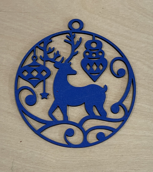 Christmas Tree Decorations / SH-CTD-43: Reindeer with Ornaments (Blue)