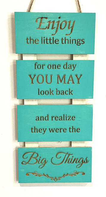 Wall Art - Words of Wisdom / HD-WAWI-7: Enjoy the Little Things (Turquoise) - 4 Panel