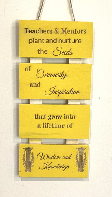 Wall Art - Words of Wisdom / HD-WAWI-10: Teachers and Mentors (Yellow) - 4 Panel