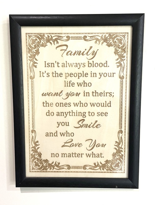 Wall Art - Words of Wisdom / HD-WAWI-20: Family is more then Blood (Natural) - Picture Frame