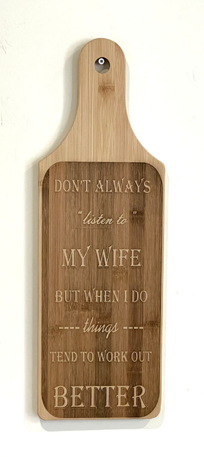 Wall Art - Words of Wisdom / HD-WAWI-1717a: Wife Knows Better - Cutting Board Panel