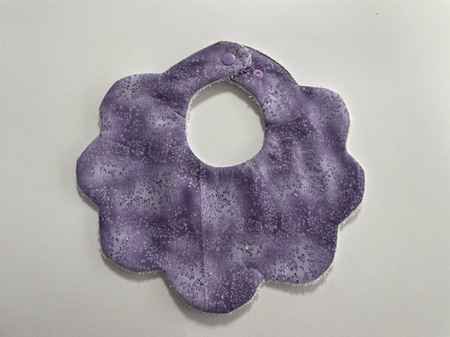Baby Bibs - Scallop Edge / BI-BS-7: Light Purple Branches - Scallop Edge