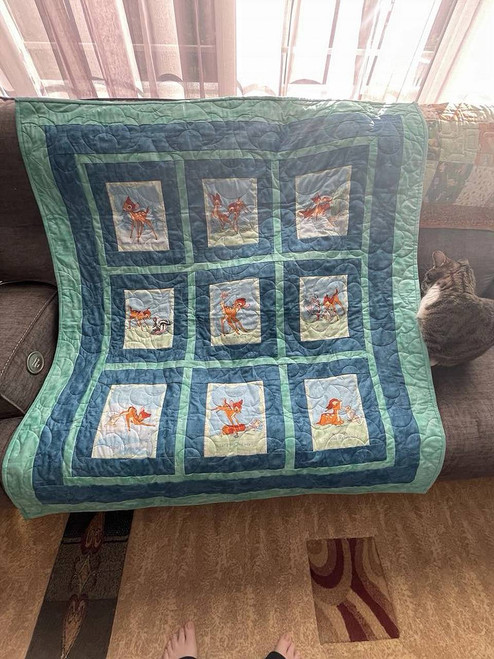 Laps and Throws / Q-LT-10: Bambi 3x3 Story (Blue and Green)