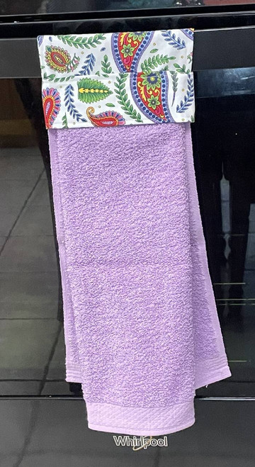 Decor Kitchen Towels / DK-KT-11: Paqsley on White (Purple)