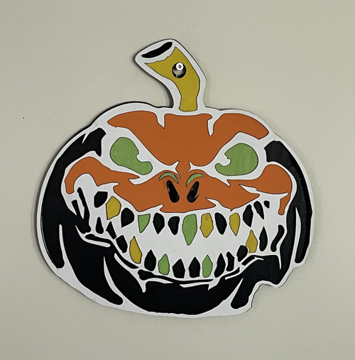 Wall Art - Halloween / SH-HWA-68: Scary Pumpkin (Black / White)