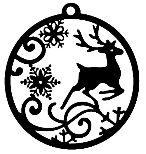 Christmas Tree Decorations / SH-CTD-97: Reindeer (Neon Pink)