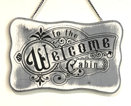 Wall Art - Words of Wisdom / HD-WAWI-63: Welcome to Cabin (Black / Grey) - Panel