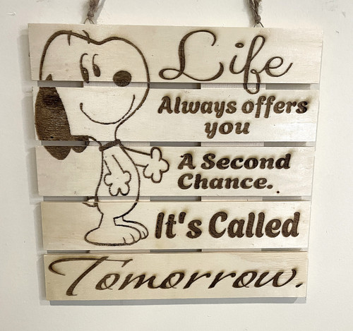 Wall Art - Words of Wisdom / HD-WAWI-1714: Life comes Tomorrow (Natural) - Laser Engraved Panel