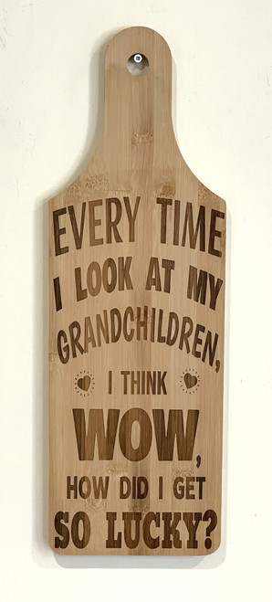 Wall Art - Words of Wisdom / HD-WAWI-1722: Grandkids so Lucky - Laser Engraved Panel