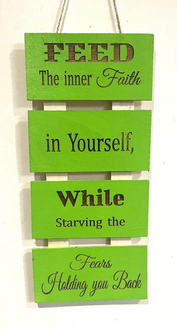 Wall Art - Words of Wisdom / HD-WAWI-1738: Feed Your Faith (Green) - Laser Engraved Panel