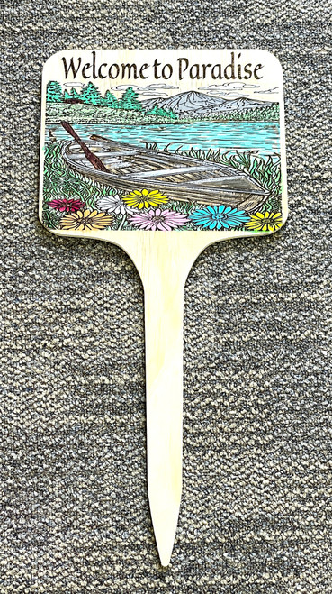 Wall Art - Words of Wisdom / HD-WAWI-1795: Canoe on Lake - Garden Stake