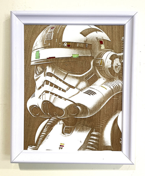 Wall Art - Words of Wisdom / HD-WAWI-9002: Engraved Image: Storm Trooper - 8 x 11 Engraving - Black Frame