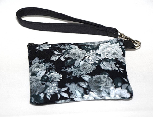 Coin Purses / HB-CP-10: Black (Grey Flowers)
