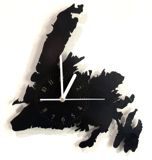 Clocks - Newfoundland Motifs / HD-CN-9: Newfoundland Island Clock (Black)
