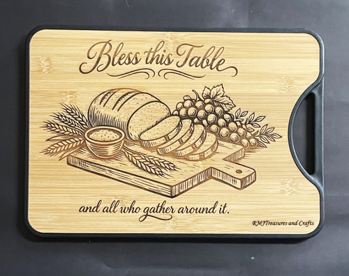 Wall Art - Words of Wisdom / HD-WAWI-9021: Bless This Table (Natural) - 2 Sided - Cutting Board Panel