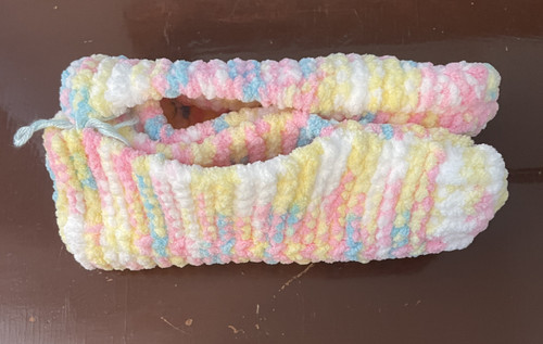 Knitted - Slippers / KC-KS-8: Pink (White)