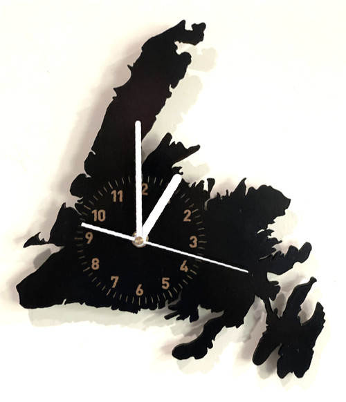Clocks - Newfoundland Motifs / HD-CN-1: Newfoundland Island Clock (Black)