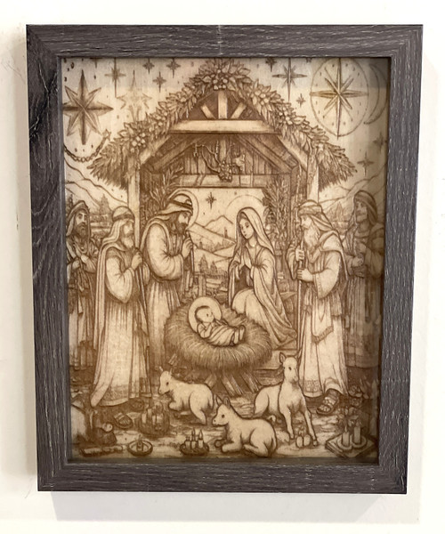 Wall Art - Words of Wisdom / HD-WAWI-160: Engraved Image: Nativity - 8x10-Laser Engraved Picture