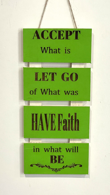 Wall Art - Words of Wisdom / HD-WAWI-1703: Accept what Is (Green) - Laser Engraved Panel