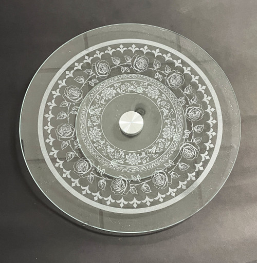 Wall Art - Words of Wisdom / HD-WAWI-3028: Glass Lazy Susan - Rose Bouquet Design - 1/4" Tempered Glass