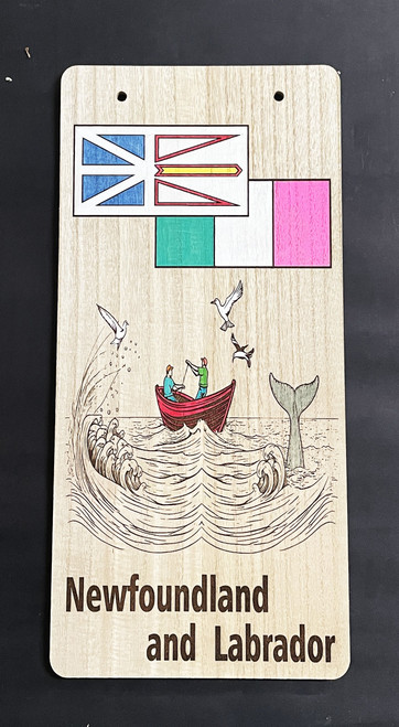 Wall Art - Words of Wisdom / HD-WAWI-9074A: Newfoundland Fishing Boat and Whale (Natural) - Laser Engraved Panel