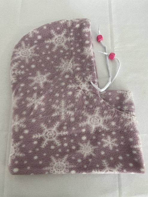 Hoodie Scarfs / H-HS-7: Pink Snowflakes