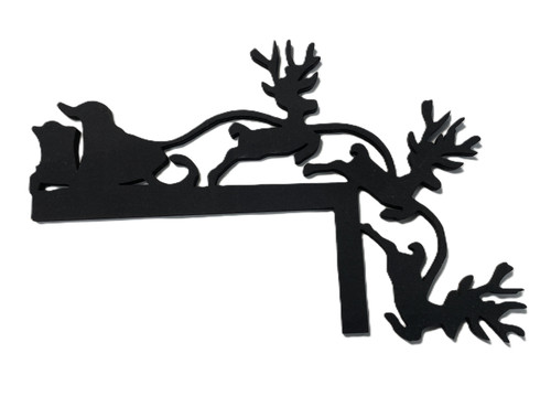 Doorway Toppers / HD-DT-37: Santa and 3 Deer Sleigh (Red)