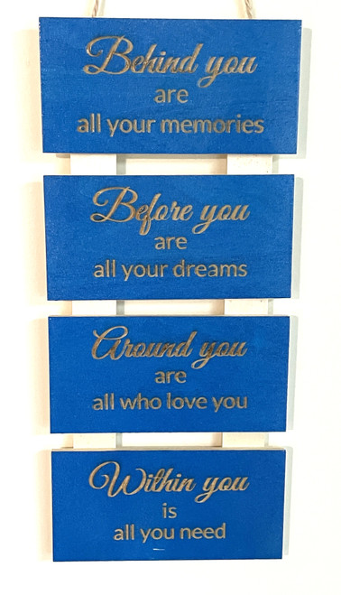 Wall Art - Words of Wisdom / HD-WAWI-8: Behind You (Blue) - 4 Panel