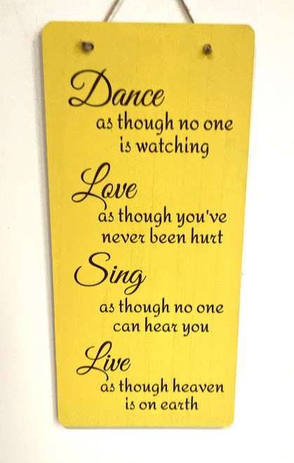 Wall Art - Words of Wisdom / HD-WAWI-50: Dance, Love, Sing, Live (Natural) - Long Panel