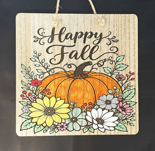 Wall Art - Words of Wisdom / HD-WAWI-9315: Happy Fall (Natural) - Laser Engraved Panel