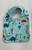 Baby Bibs / BI-B-1: Dino (Light Blue) - Square