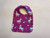 Baby Bibs / BI-B-13: White Unicorn (Purple) - Square