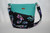Cross Body Bags / HB-CB-4: Teal Flowers (Black)