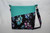 Cross Body Bags / HB-CB-4: Teal Flowers (Black)