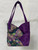Purses / HB-P-1: Purple Flowers - Half Circle