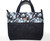 Purses / HB-P-4: Grey Flowers (Black - Rectangular Design)