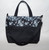 Purses / HB-P-4: Grey Flowers (Black - Rectangular Design)