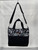 Purses / HB-P-4: Grey Flowers (Black - Rectangular Design)