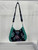 Cross Body Bags / HB-CB-1: Black (Teal Flowers)