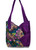 Purses / HB-P-1: Purple Flowers - Half Circle