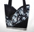 Purses / HB-P-3: Black and Grey Flowers - Half Circle
