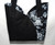 Purses / HB-P-3: Black and Grey Flowers - Half Circle