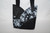 Purses / HB-P-3: Black and Grey Flowers - Half Circle