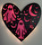Wall Art - Halloween / SH-HWA-61: Ghosts in a Heart (Black / Fuchsia)