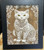 Wall Art - Words of Wisdom / HD-WAWI-8010: Engraved Image: Cat - Crochet Design - 8 x 11 Engraving - Black Frame