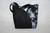 Purses / HB-P-3: Black and Grey Flowers - Half Circle