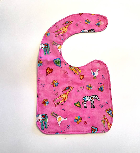Baby Bibs / BI-B-19: Safari (Pink) - Square