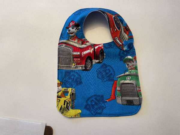 Baby Bibs / BI-B-31: Firefighting Dog (Blue) - Square