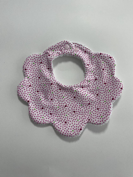 Baby Bibs - Scallop Edge / BI-BS-6: Lady bugs (White) - Scallop Edge